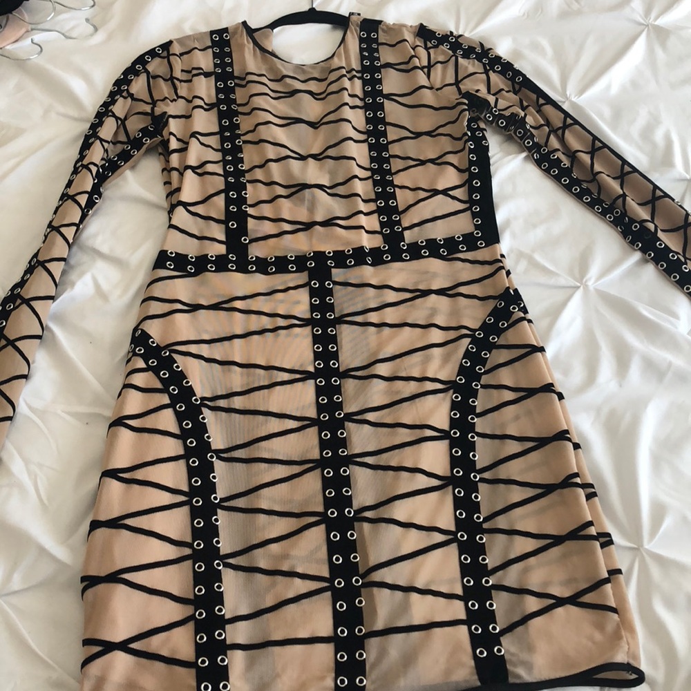 Medium Fashion Nova Mesh and Metal Dress